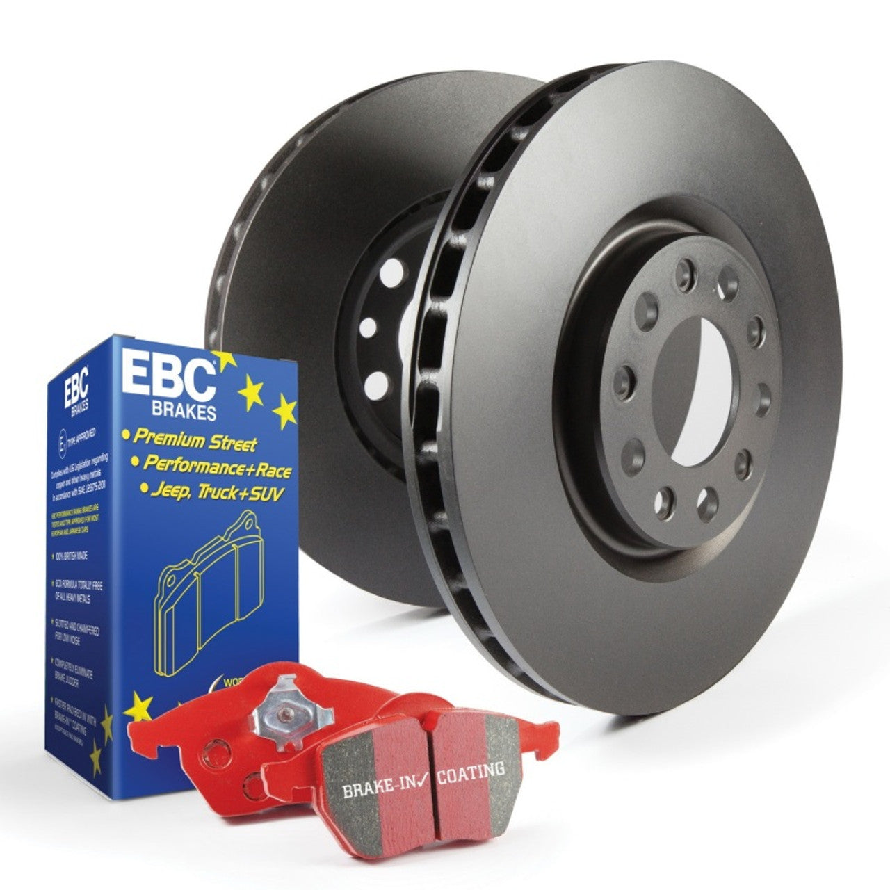EBC S12K Redstuff Pad and Plain Rotor Front Kit