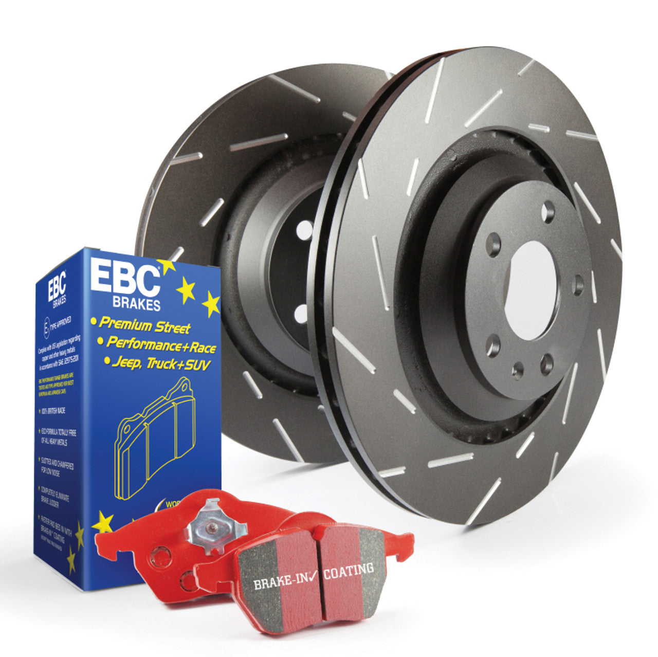 EBC S4K Redstuff Brake Pad and Slotted Rotor Front Kit