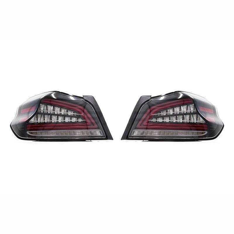 JDMuscle 15-21 WRX/STI Version CR Sequential LED Tail Lights Clear Lens with Bla image 0