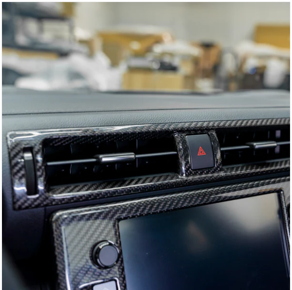 JDMuscle 22+ BRZ/GR86 Tanso Dry Carbon Fiber Center AC Vent Cover w/ Gloss Finis image 1