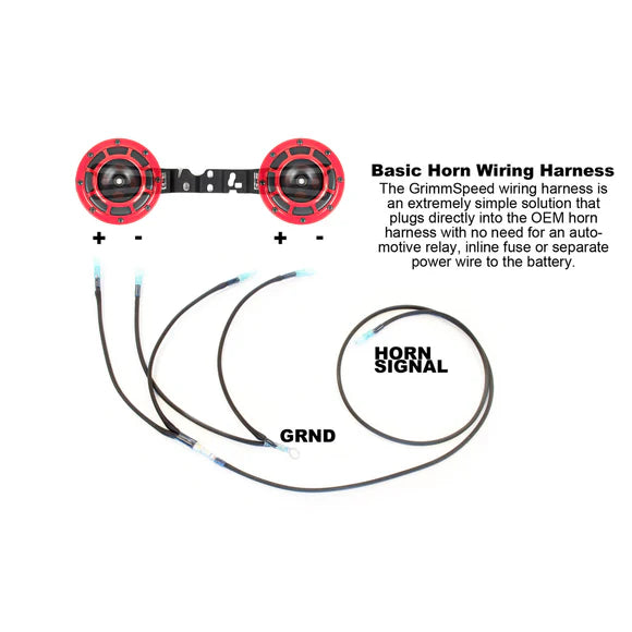 GrimmSpeed Hella Horn Wiring Harness - 2002-14 Subaru WRX, 2004-14 Subaru STI