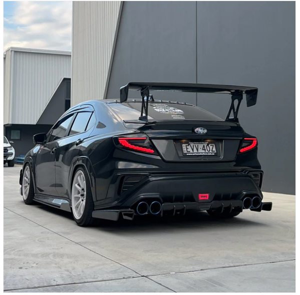 JDMuscle [22-25 WRX] Carbon Fiber V2 Rear Spats Honey Comb Carbon Fiber image 3