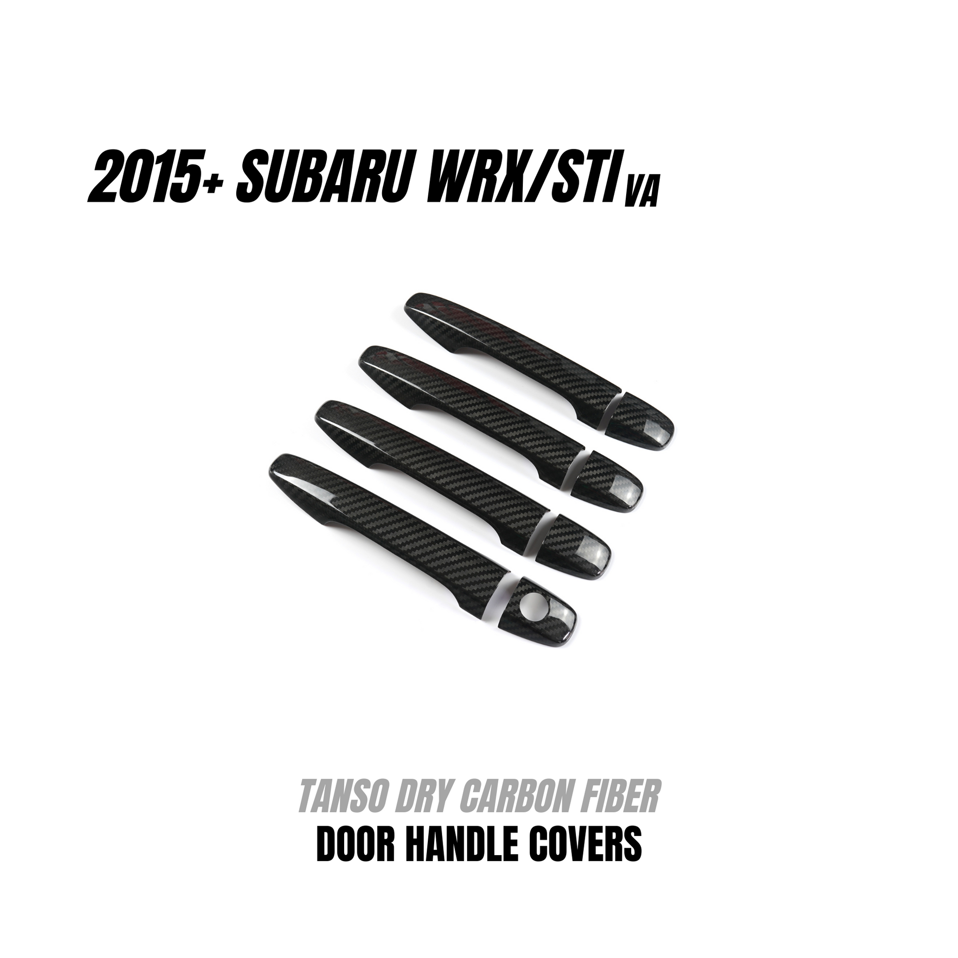 JDMuscle 15-21 WRX/STI Tanso Dry Carbon Fiber Door Handle Covers w/ Gloss Finish image 0