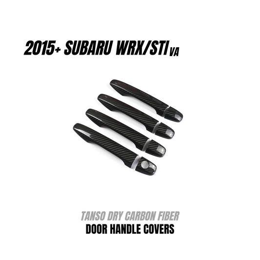 JDMuscle 15-21 WRX/STI Tanso Dry Carbon Fiber Door Handle Covers w/ Gloss Finish image 0