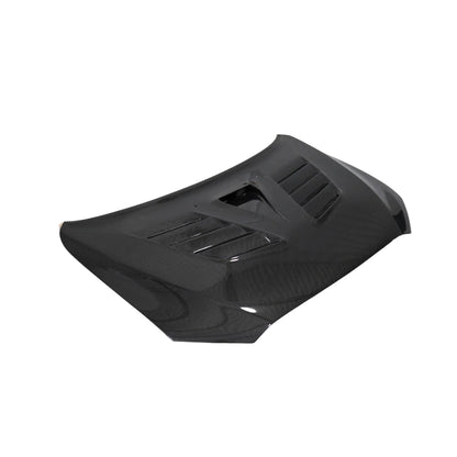 JDMuscle Tanso Carbon Fiber Hood w/ heat extract - 2008-2015 Mitsubishi Lancer Evo X