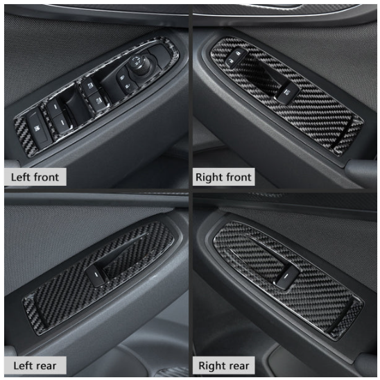 JDMuscle [22-25 WRX] P&S Series Carbon Fiber Window Switch Trim Covers 4 PC image 1