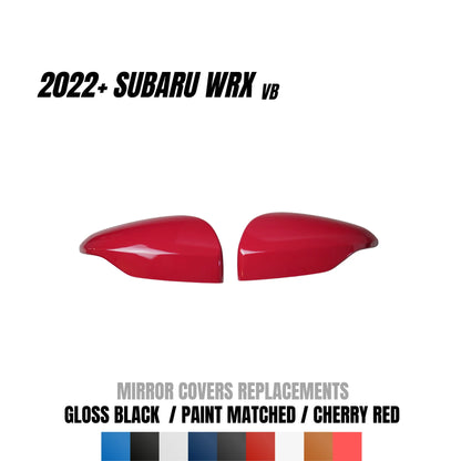 JDMuscle [22-25 WRX] Mirror Covers Replacements | 2PC Set, Paint Matched/Gloss Black/Cherry Red