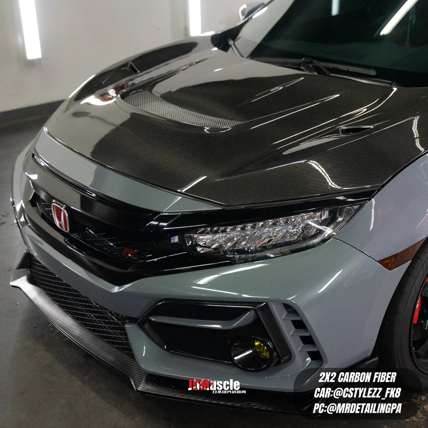 JDMuscle Tanso Carbon Fiber Hood VS Style 2017+ Honda Civic Type R FK8 *Special Order