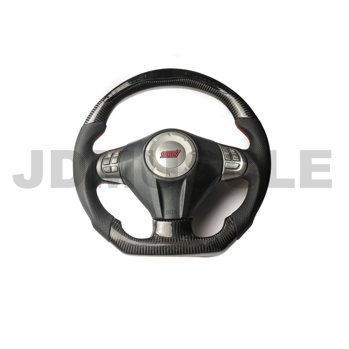 JDMuscle LED Performance Carbon Fiber Steering Wheel for 2008-2014 WRX/STI image 0