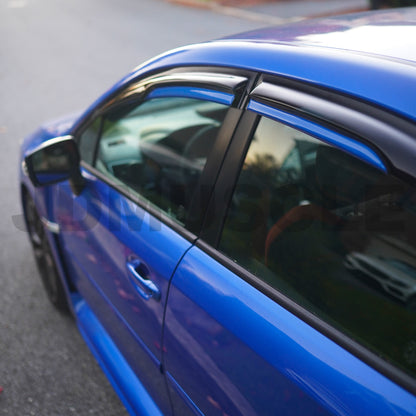 JDMuscle [15-21 WRX/STI] V2 Rain Guards / Window Visors w/ Color Accent image 0