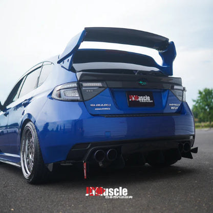 JDMuscle [08-14 WRX/STI] VS Style Spoiler w/ Brake Lights | Carbon Blade + Paint Matched