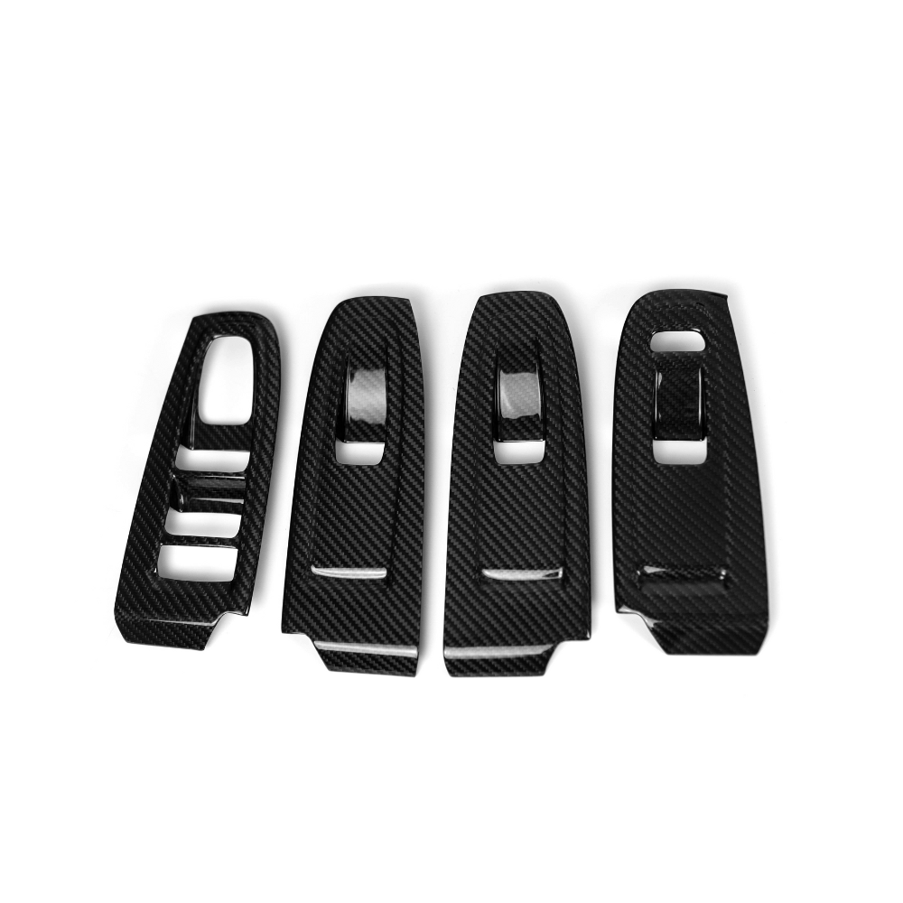 JDMuscle [22-25 WRX] Tanso Dry Carbon Fiber Window Switch Cover with Gloss Finis image 0