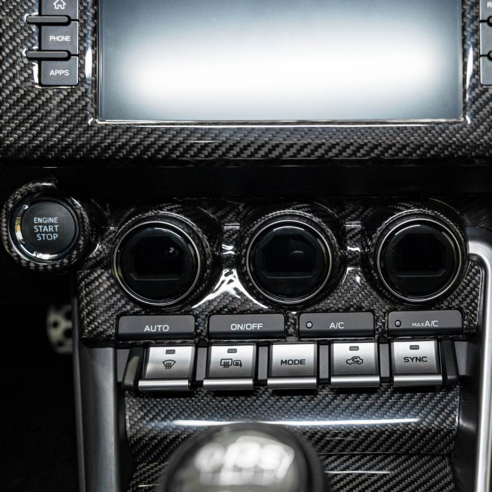 JDMuscle 22+ BRZ/GR86 Tanso Dry Carbon Fiber Center Control Panel Trim Cover w/ image 0