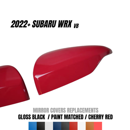 JDMuscle [22-25 WRX] Mirror Covers Replacements | 2PC Set, Paint Matched/Gloss Black/Cherry Red