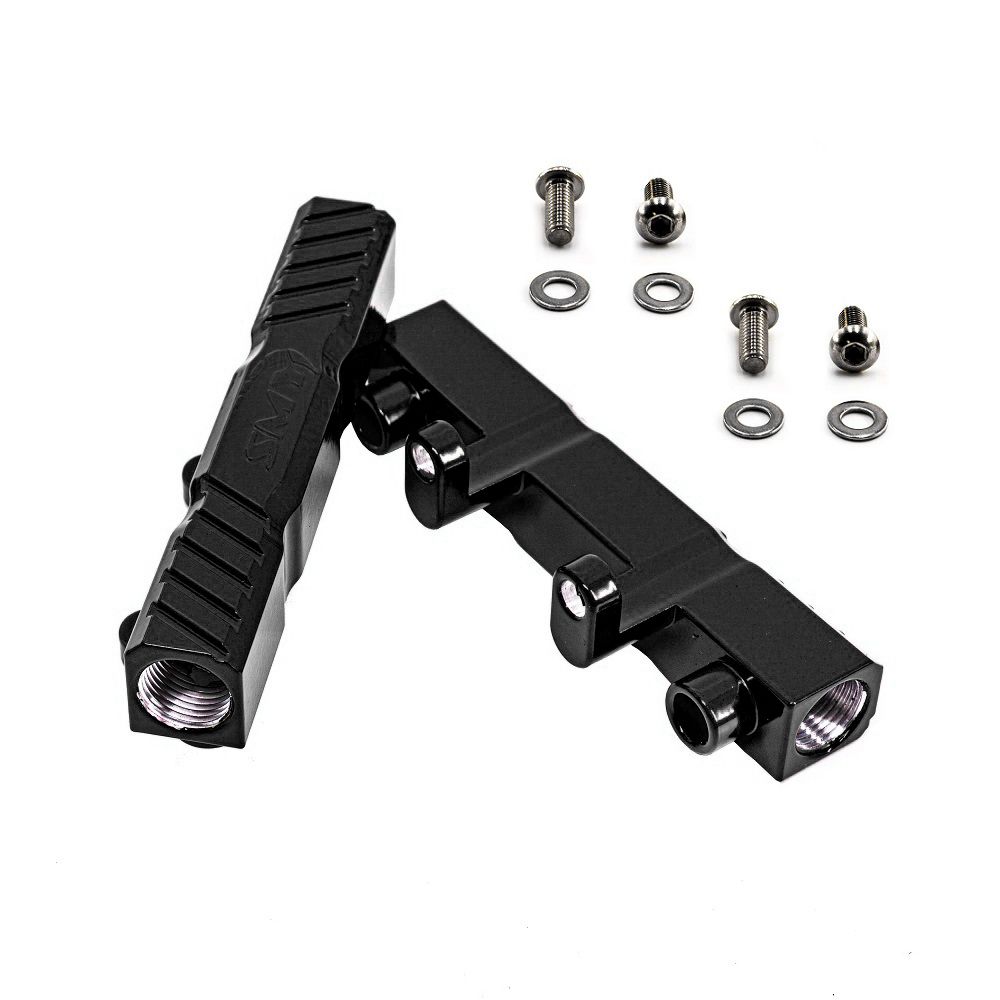 SMY Top Feed Aluminum Fuel Rails Gloss Black WRX / STI image 0