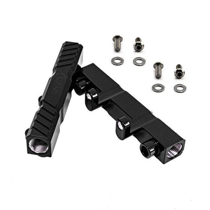 SMY Top Feed Aluminum Fuel Rails Gloss Black WRX / STI image 0