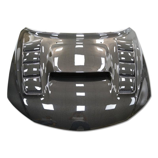 JDMuscle [08-14 WRX/STI] Carbon Fiber Hood V3 w/ Heat Extract image 0