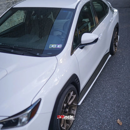 JDMuscle [22-25 WRX] STI Style Side Skirts-Paint Matched / Gloss Black