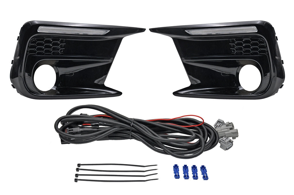 JDMuscle [18-21 WRX/STI] JDM Style Sequential Turn+Drl Bezel w/ Fog Light Cut Ou image 0