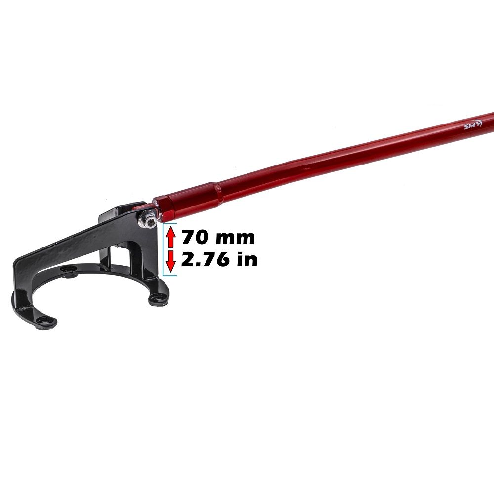 SMY Tallboy Front Strut Tower Brace Wrinkle Red 2015-2021 WRX / STI image 1
