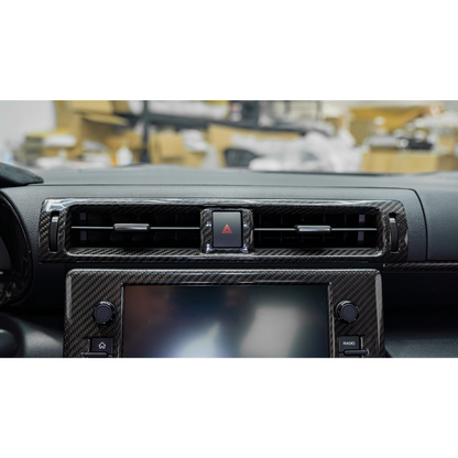 JDMuscle 22+ BRZ/GR86 Tanso Dry Carbon Fiber Center AC Vent Cover w/ Gloss Finis image 0