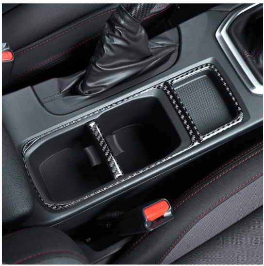 JDMuscle [22-25 WRX] P&S Series Carbon Fiber Cupholder Inner Trim | Black Carbon image 1