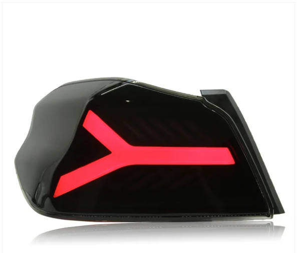 JDMuscle 15-21 WRX/STI Version LB Sequential LED Tail Lights Clear Lens with Bla image 4