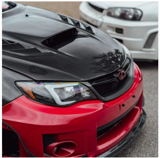 JDMuscle [08-14 WRX/STI] Carbon Fiber Hood V4 w/ Heat Extract image 4