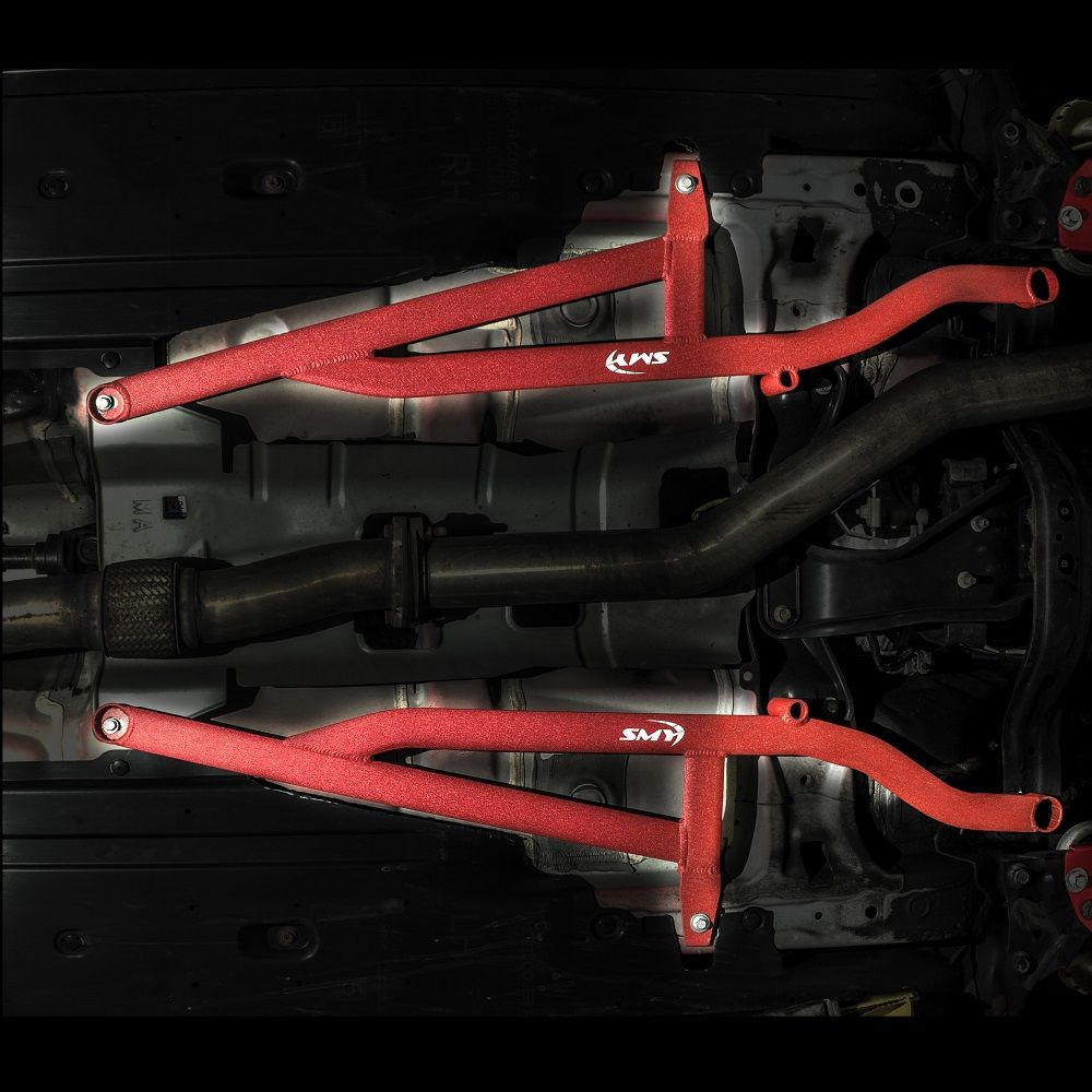 SMY Center Floor Power Brace Kit Wrinkle Black 2008-2021 WRX / STI image 3