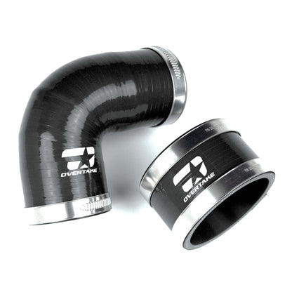Overtake TMIC Silicone Coupler BLACK - 04-21 STI, 02-07 WRX w/ STI Style TMIC image 0