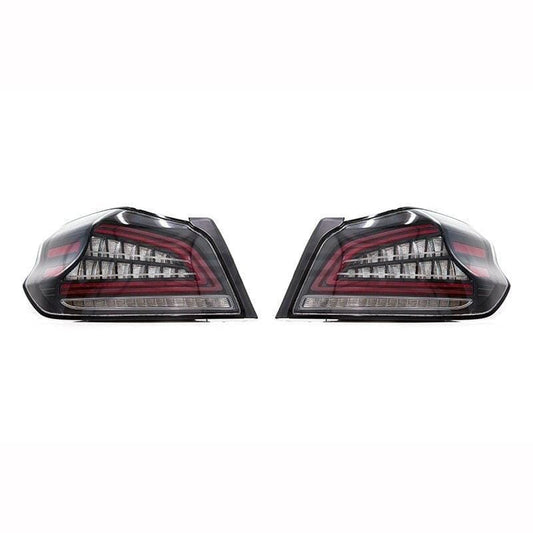 JDMuscle 15-21 WRX/STI Version CR Sequential LED Tail Lights Clear Lens with Bla image 0