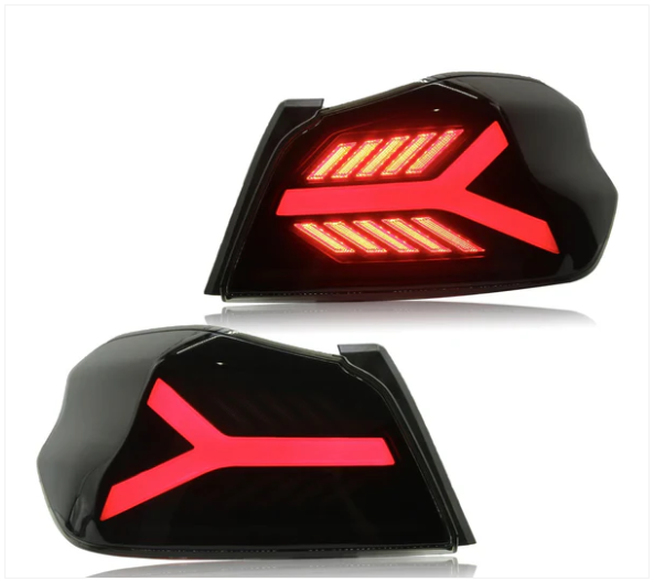 JDMuscle 15-21 WRX/STI Version LB Sequential LED Tail Lights Clear Lens with Bla image 5