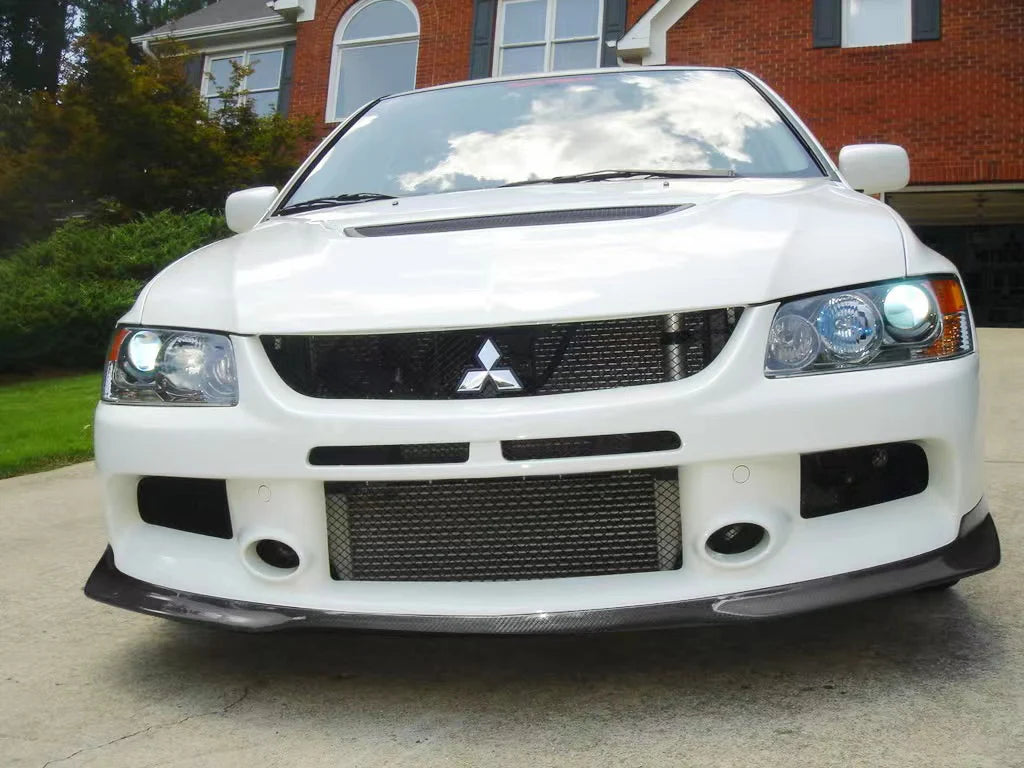 JDMuscle Tanso Carbon Fiber RA Style Front Lip for 2005-2007 Mitsubishi Evolutio