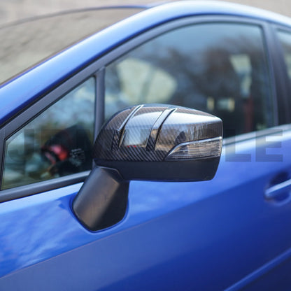 JDMuscle Tanso R2 Style Carbon Fiber Side Mirror Covers/Replacement with Turn Signal