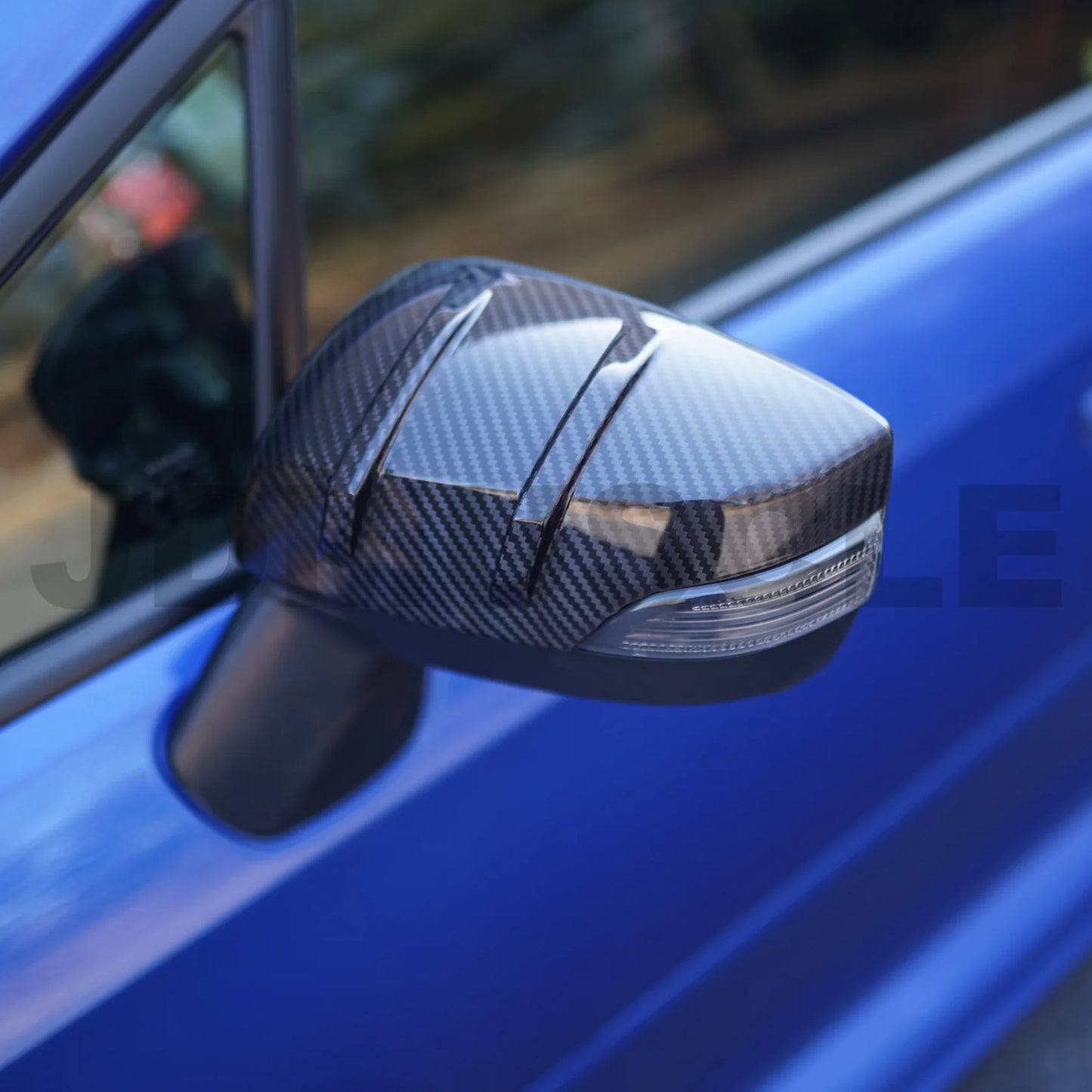 JDMuscle Tanso R2 Style Carbon Fiber Side Mirror Covers/Replacement with Turn Signal