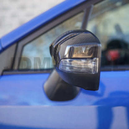 JDMuscle Tanso R2 Style Carbon Fiber Side Mirror Covers/Replacement with Turn Signal