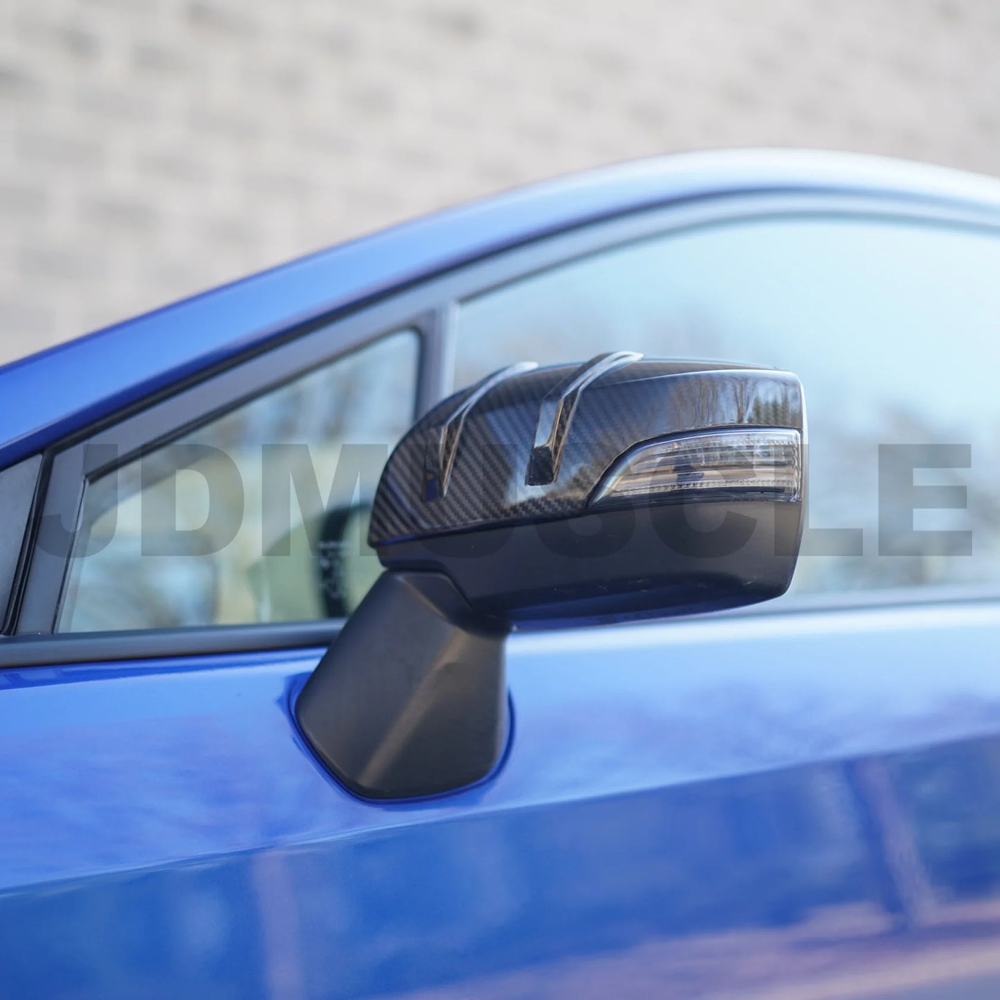 JDMuscle Tanso R2 Style Carbon Fiber Side Mirror Covers/Replacement with Turn Signal