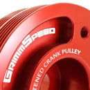 GrimmSpeed Lightweight Crank Pulley - Red - Subaru EJ Engines