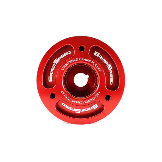 GrimmSpeed Lightweight Crank Pulley - Red - Subaru EJ Engines