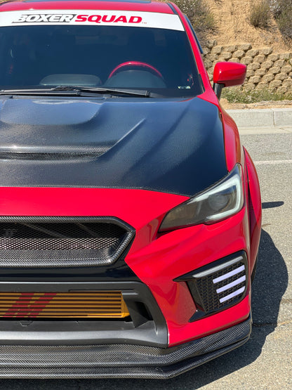 JDMuscle 15-21 WRX/STI w/ FMIC Tanso Carbon Fiber Hood V3 Scoopless