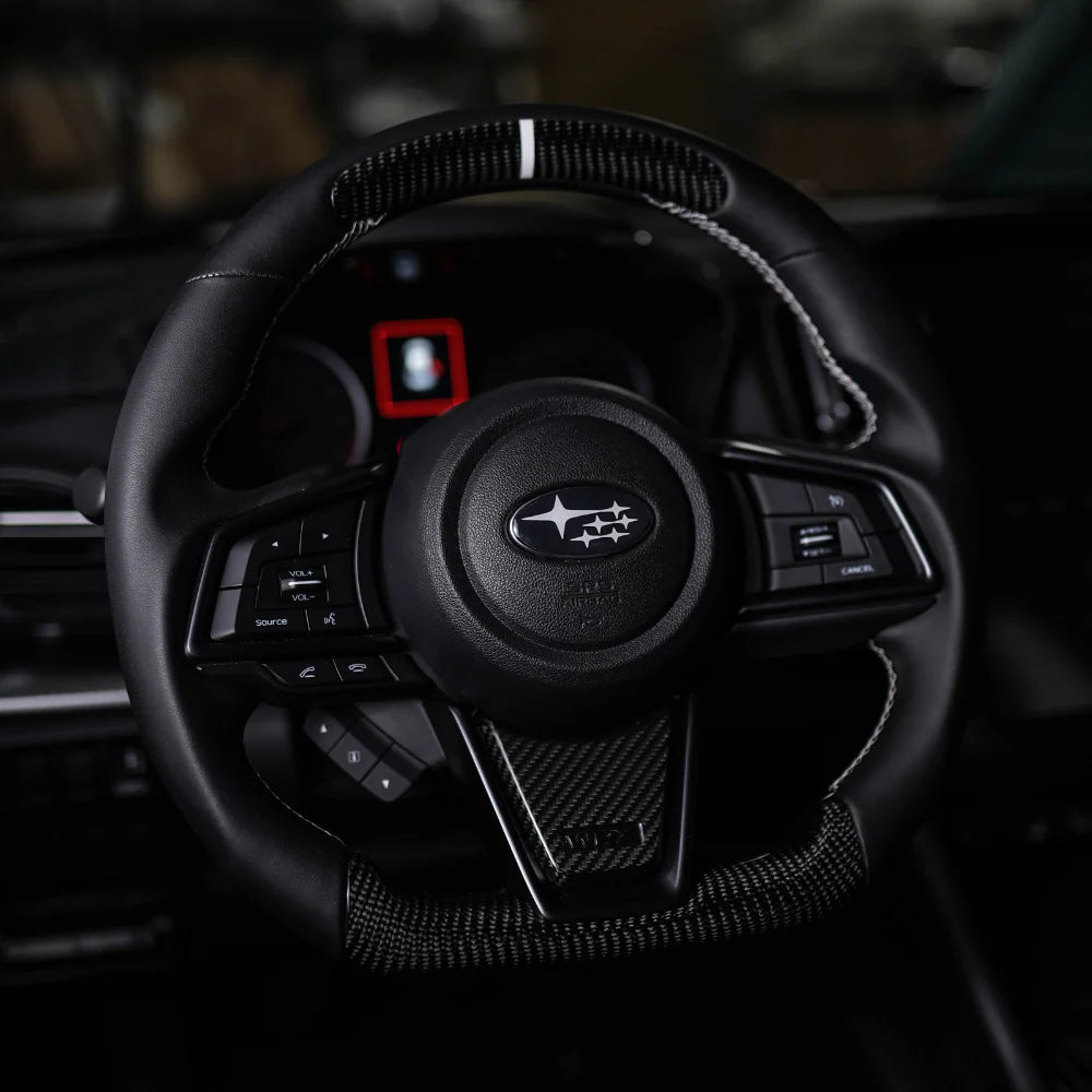 JDMuscle [22-25 WRX] Tanso Carbon Fiber Steering Wheel Lower Trim Cover