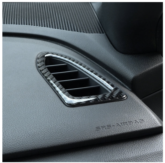 JDMuscle [22-25 WRX] P&S Series Carbon Fiber Dash AC Trim 2 PC | Black Carbon image 2