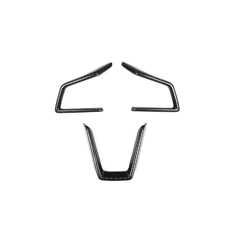 JDMuscle [22-25 WRX] Tanso Carbon Fiber Steering Wheel Trim Covers / Replacement image 0