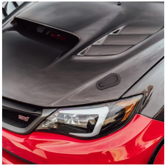 JDMuscle [08-14 WRX/STI] Carbon Fiber Hood V4 w/ Heat Extract image 1