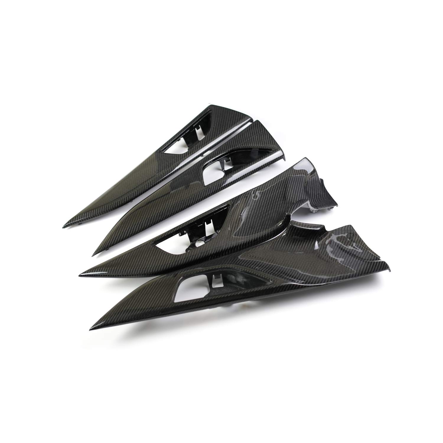 JDMuscle [22-25 WRX] Carbon Fiber Interior Door Handle Surround Trim Replacement image 0