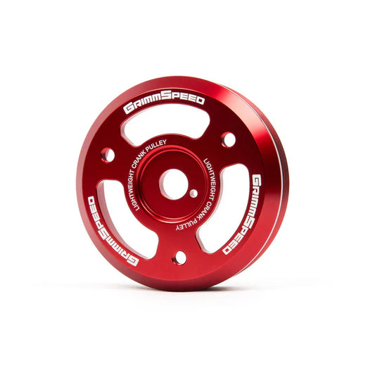 GrimmSpeed Lightweight Crank Pulley - Red - 2015-21 Subaru WRX, 2013-21 Subaru BRZ