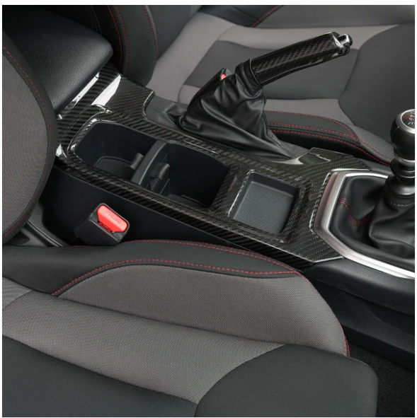 JDMuscle [22-25 WRX] Tanso Dry Carbon Fiber Cup Holder Trim Cover image 2