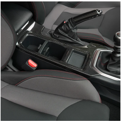 JDMuscle [22-25 WRX] Tanso Dry Carbon Fiber Cup Holder Trim Cover image 2