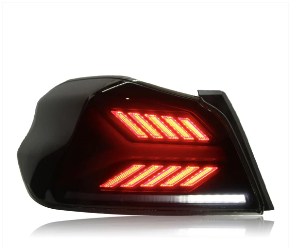 JDMuscle 15-21 WRX/STI Version LB Sequential LED Tail Lights Clear Lens with Bla image 6