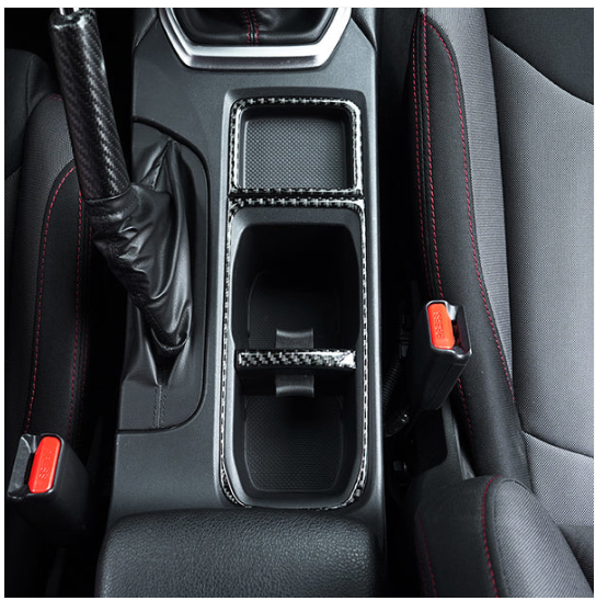 JDMuscle [22-25 WRX] P&S Series Carbon Fiber Cupholder Inner Trim | Black Carbon image 2